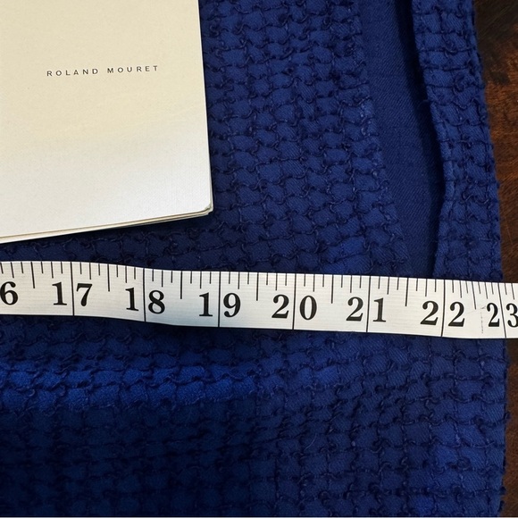 NWT Roland Mouret Electric Blue Stretch Boucle Check Middlesmoor Crepe Top Sz 4 - Picture 12 of 12